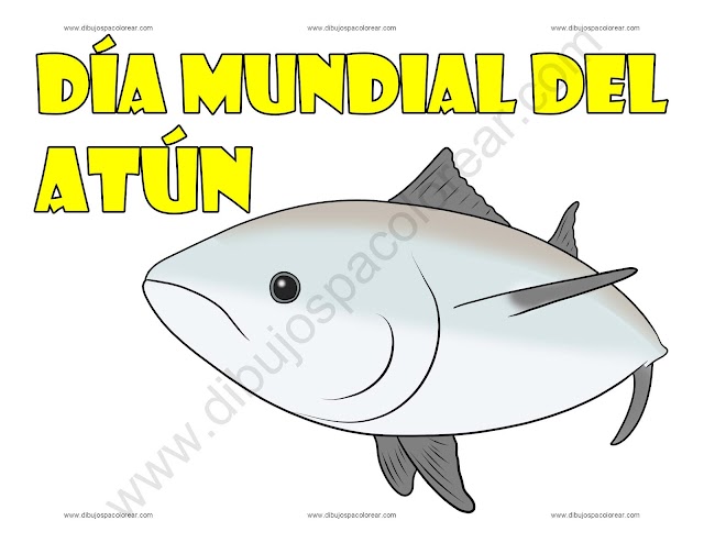 Día mundial del Atún dibujo a color y para colorear